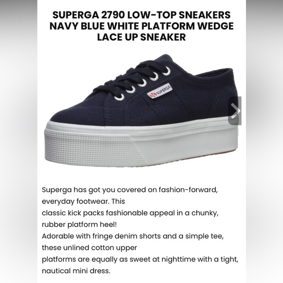 Superga 2790 Navy Platform Lace up Sneaker 9.5 - Picture 10 of 10